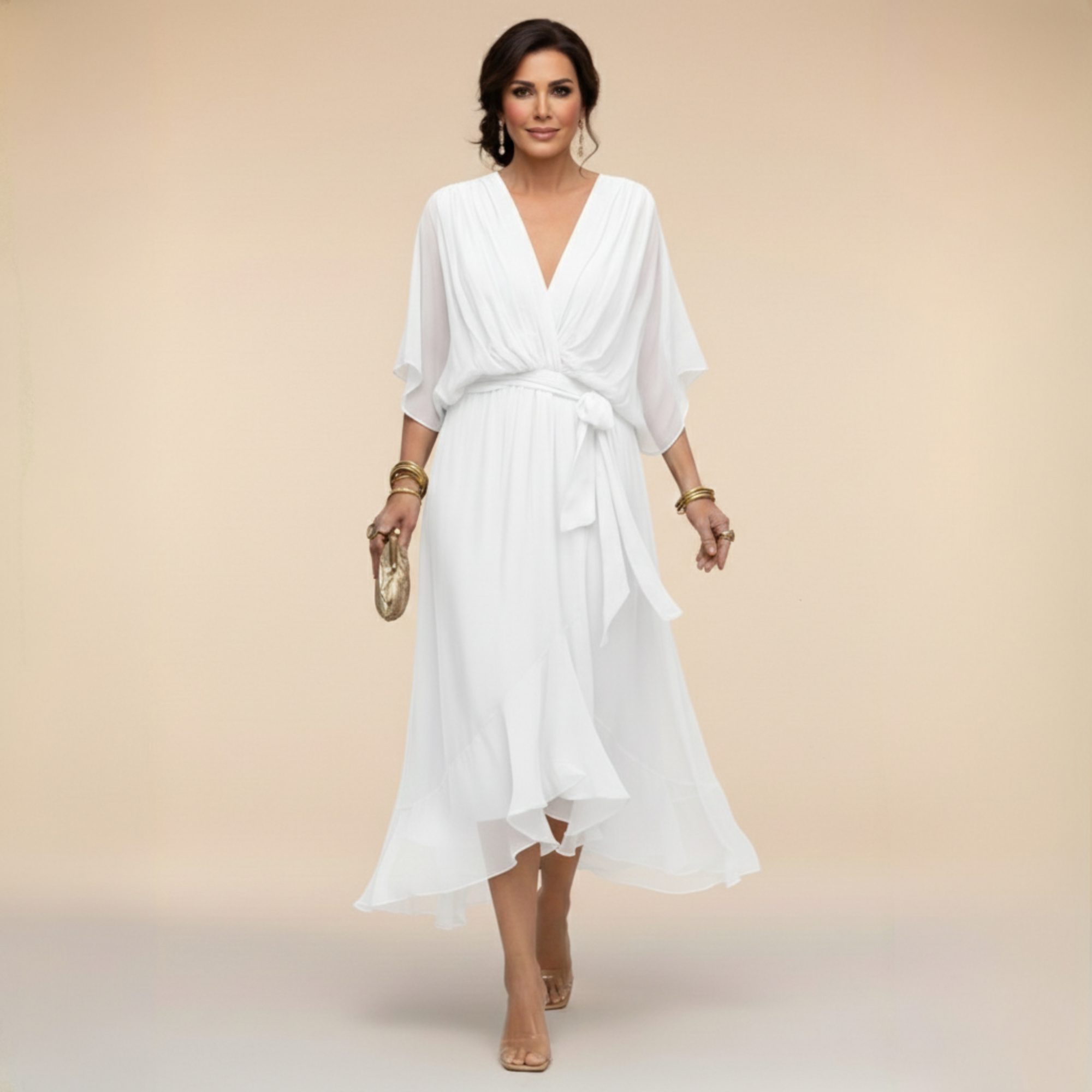 Sarah | Abito Chiffon Scollo V