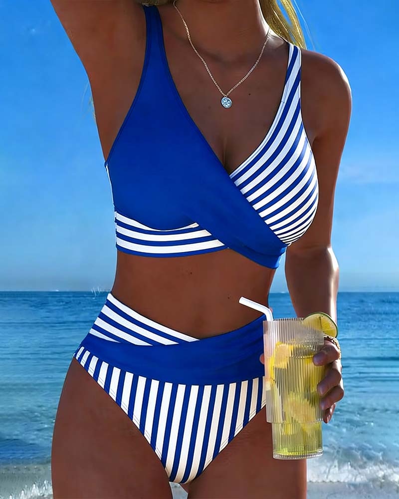 Giulia | Bikini Righe Incrociato